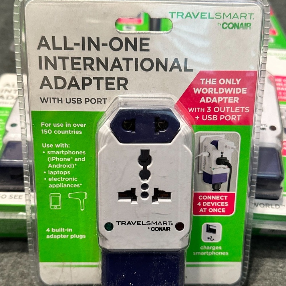 TravelSmart by Conair All-InOne International Adapter with Dual USB Ports